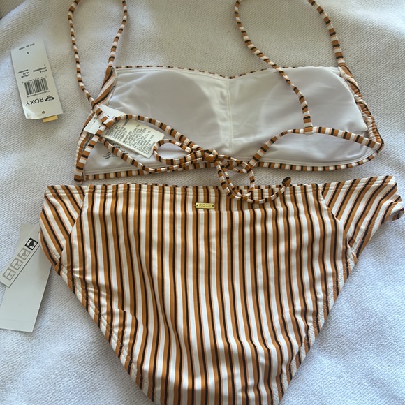 RoxyPt Beach Classics Bandeau Bra Golden Ochre Mony - Picture 4 of 4